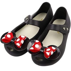 Black and Red Kids Shoes with Bow